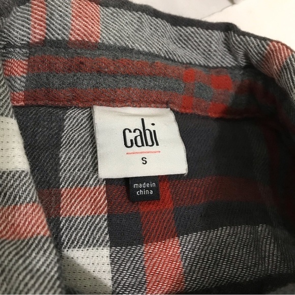 Cabi Tavern Shirt Jacket Shacket Fringe Collar Grey Plaid 4164 Size - Picture 2 of 9
